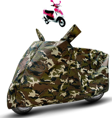 MOCKHE Waterproof Two Wheeler Cover for TVS(Scooty Pep Plus, Brown)