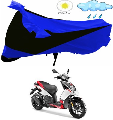 Genipap Two Wheeler Cover for Aprilia(SR 150, Black, Blue)