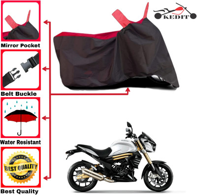 KEDIT Two Wheeler Cover for Mahindra(MOJO XT 300, Red, Black)