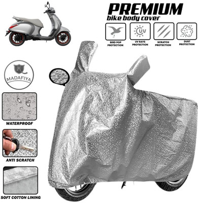 MADAFIYA Two Wheeler Cover for Bajaj(Urbanite Chetak BS6, Silver)