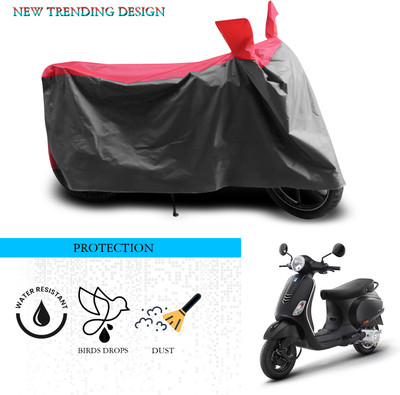ANTHUB Waterproof Two Wheeler Cover for Vespa(Notte 125, Grey, Red)