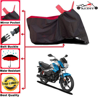 KEDIT Two Wheeler Cover for Hero(Passion Pro i3S, Red, Black)