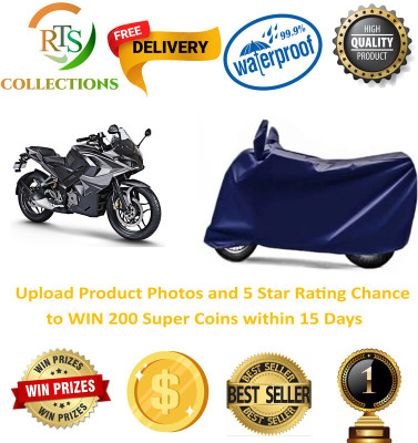 Mdstar Waterproof Two Wheeler Cover for Bajaj(Pulsar SS400, Blue)