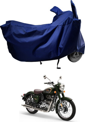 Amexride Two Wheeler Cover for Royal Enfield(Classic 350, Blue)
