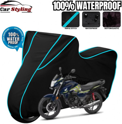 Car Styling Waterproof Two Wheeler Cover for Honda(CB Shine, Black, Blue)