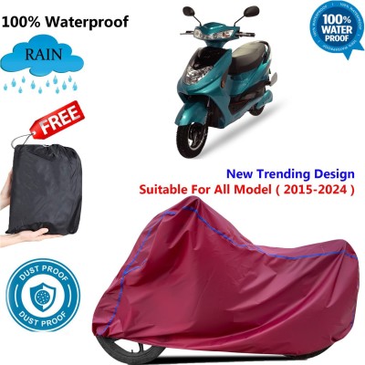 AutoGalaxy Waterproof Two Wheeler Cover for Okinawa(R30 electric scooter, Maroon)