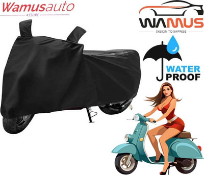 Wamus Auto Waterproof Two Wheeler Cover for TVS(Pep Plus BS6, Black)