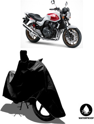Amexride Waterproof Two Wheeler Cover for Honda(CB 400, Black)