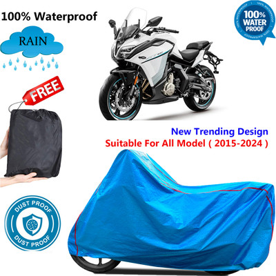 OliverX Waterproof Two Wheeler Cover for CFMoto(650GT, Blue)
