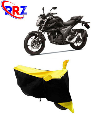 RRZ Waterproof Two Wheeler Cover for Suzuki(Gixxer, Black, Yellow)