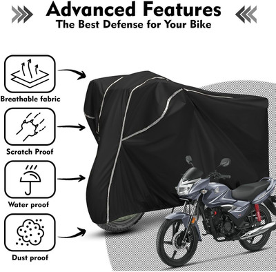 Shiv Kanha Waterproof Two Wheeler Cover for Honda(Shine, Black, White)
