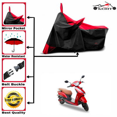 AASHTIK MART Two Wheeler Cover for Ampere(Magnus, Red, Black)