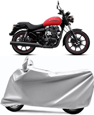 AUCTIMO Two Wheeler Cover for Royal Enfield(Thunderbird 350, Silver)