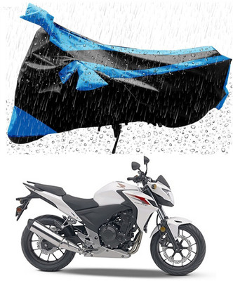 Mdstar Waterproof Two Wheeler Cover for Honda(CB500F, Blue, Black)