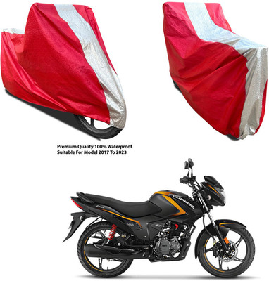 AutoGalaxy Waterproof Two Wheeler Cover for Hero(Glamour i3s BS6, Silver, Red)