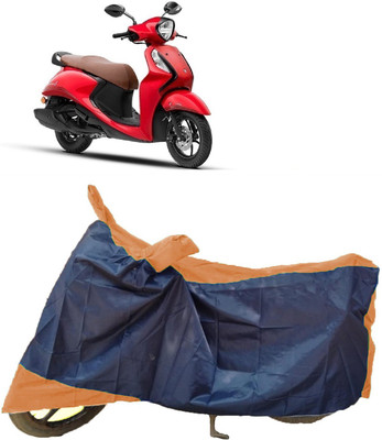 ANTOFY Two Wheeler Cover for Yamaha(Fascino 125 BS6, Blue, Yellow)
