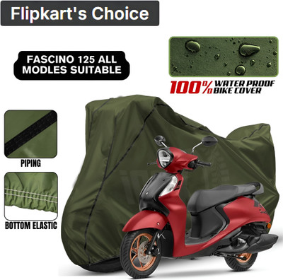 xodi Waterproof Two Wheeler Cover for Yamaha(Fascino 125 FI, Green, Black)