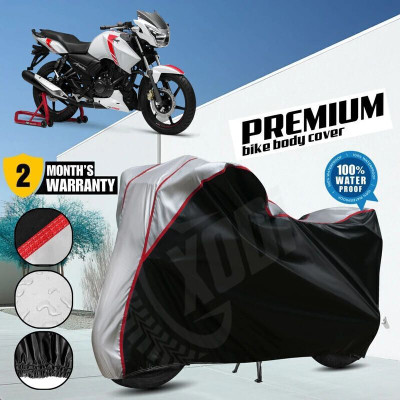 xodi Waterproof Two Wheeler Cover for TVS(Apache RTR 160, Black, Silver)