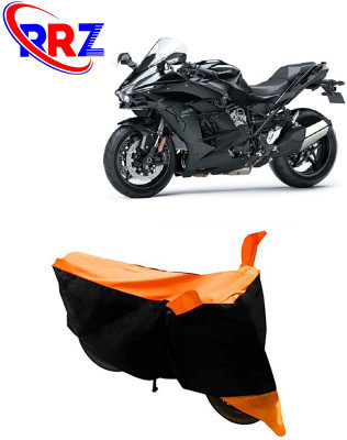 RRZ Waterproof Two Wheeler Cover for Kawasaki(Ninja H2, Black, Orange)