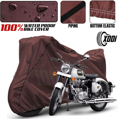xodi Waterproof Two Wheeler Cover for Royal Enfield(Bullet 350, Maroon, Black)