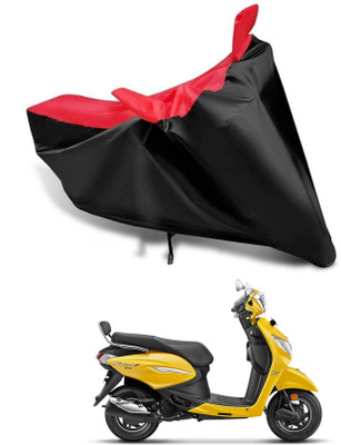 KEDIT Two Wheeler Cover for Hero(Pleasure Plus, Red, Black)