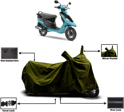 Amexride Two Wheeler Cover for TVS(Scooty Pep Plus BS6, Green)
