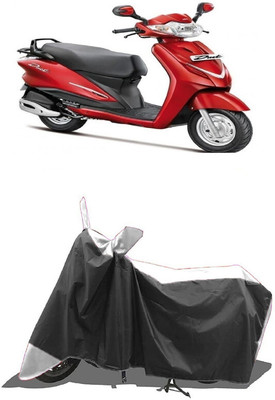 SUGASHRI Waterproof Two Wheeler Cover for Hero(Duet LX 110CC, White, Black)
