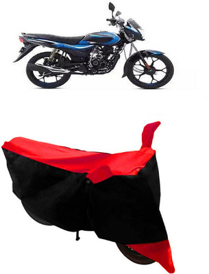 GANPRA Two Wheeler Cover for Bajaj(Platina 110, Black, Red)