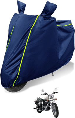 Auto Hub Waterproof Two Wheeler Cover for Royal Enfield(Bullet Electra Twinspark, Blue)