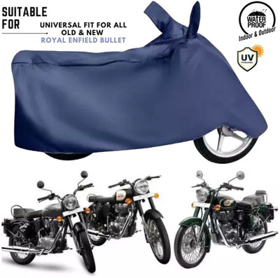 ZAQE Waterproof Two Wheeler Cover for Royal Enfield(Bullet 350, Blue)