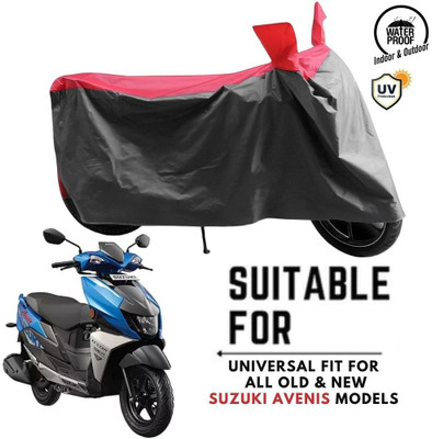 ZAQE Waterproof Two Wheeler Cover for Suzuki(Avenis 125, Grey, Red)