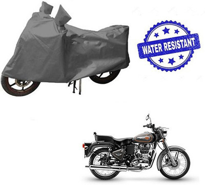 DeepShakshi AUTOMOTIVE Waterproof Two Wheeler Cover for Royal Enfield(Bullet 500, Grey)