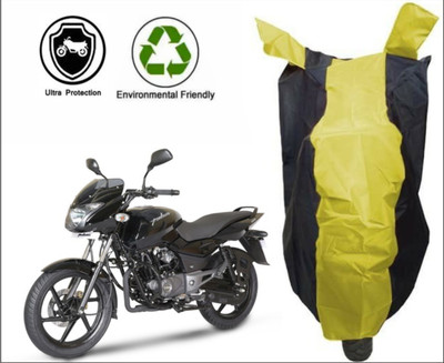 RM Collections Waterproof Two Wheeler Cover for Bajaj(Pulsar 150 DTS-i, Yellow, Black)