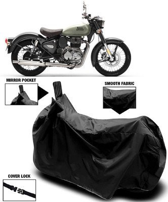 MMSSTAR Waterproof Two Wheeler Cover for Royal Enfield(Classic 350, Black)