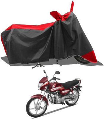 RAAMKM Two Wheeler Cover for Hero(HF Deluxe Eco, Red, Black)