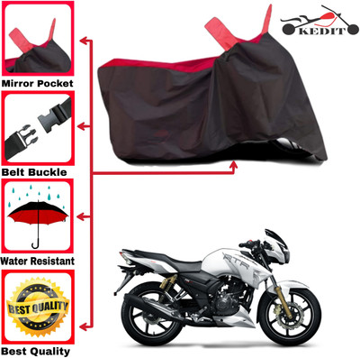 KEDIT Two Wheeler Cover for TVS(Apache RTR 160, Red, Black)