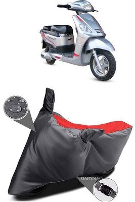 smwzxyu Waterproof Two Wheeler Cover for Hero(Electric NYX, Black, Red)