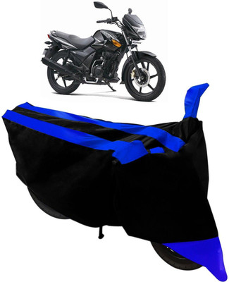 Mdstar Waterproof Two Wheeler Cover for TVS(Flame DS 125, Black, Blue)