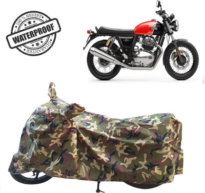 ROYAL AUTO MART Waterproof Two Wheeler Cover for Royal Enfield(Interceptor 650, Green, Multicolor)