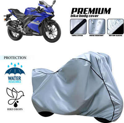 GOSHIV-car and bike accessories Waterproof Two Wheeler Cover for Yamaha(R15S, Silver)