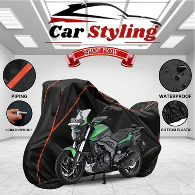 OliverX Waterproof Two Wheeler Cover for Bajaj(Dominar 400, Black, Red)