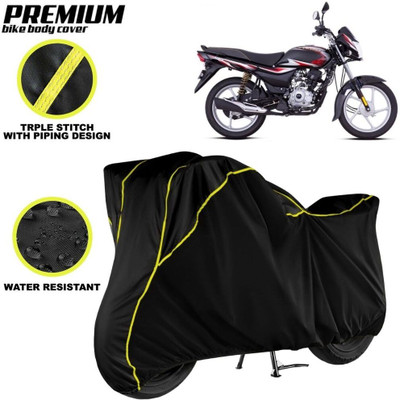 kerwa Waterproof Two Wheeler Cover for Bajaj(Platina 100, Black, Yellow)