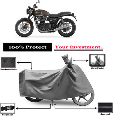 Amexride Two Wheeler Cover for Triumph(Street Twin BS6, Grey)