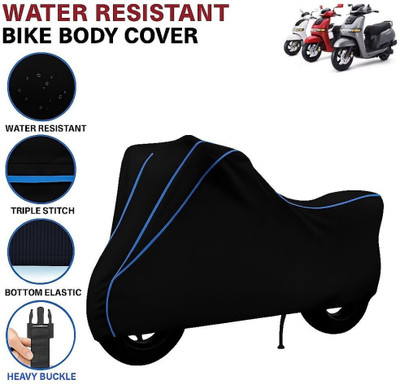 BigFly Waterproof Two Wheeler Cover for TVS(iQube, Black, Blue)