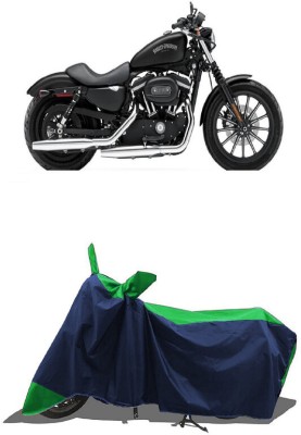 SUGASHRI Waterproof Two Wheeler Cover for Harley Davidson(Iron 883, Green, Blue)