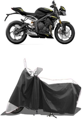 SUGASHRI Waterproof Two Wheeler Cover for Triumph(Speed Triple BS6, White, Black)