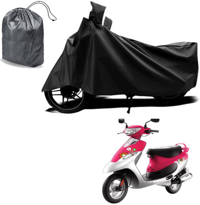 Autoinnovation Waterproof Two Wheeler Cover for TVS(Scooty Pep Plus, Black)