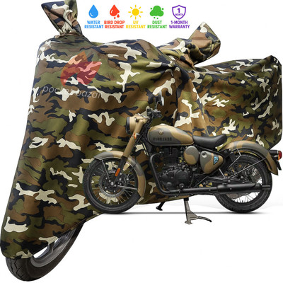 pocket bazar Waterproof Two Wheeler Cover for Royal Enfield(350 BS6, Green)