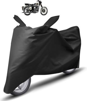 Caronix Two Wheeler Cover for Royal Enfield(Classic 350, Black)