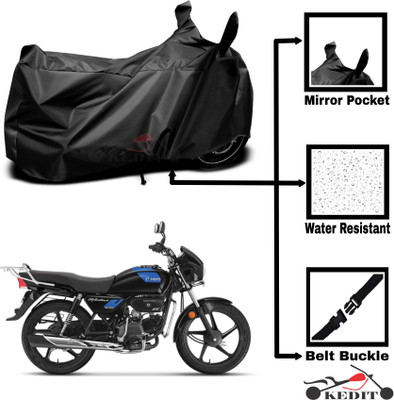 KEDIT Two Wheeler Cover for Hero(Splendor Plus, Black)